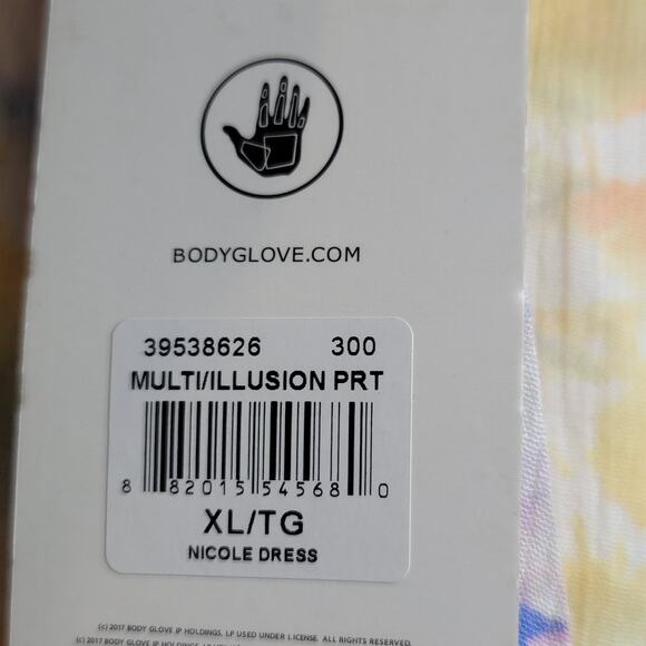 Body Glove Nicole Cover-Up Dress Sz XL Yellow Tie-Dye Flowy Relaxed Sheer - Picture 8 of 10